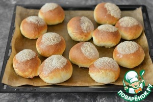 Булочки сахарные из ночного теста Булочки сахарные из ночного теста