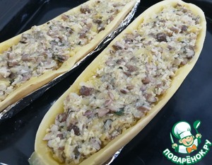 Кабачок фаршированный грибами и сыром Кабачок фаршированный грибами и сыром
