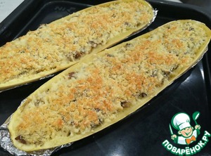 Кабачок фаршированный грибами и сыром Кабачок фаршированный грибами и сыром