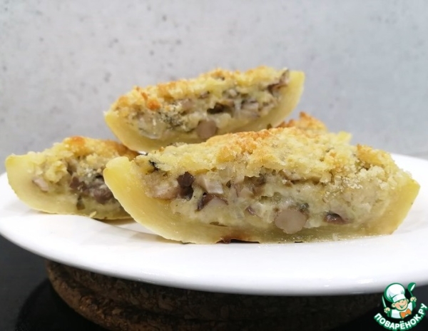 Кабачок фаршированный грибами и сыром Кабачок фаршированный грибами и сыром