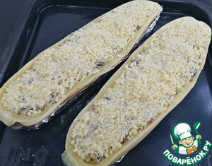 Кабачок фаршированный грибами и сыром Кабачок фаршированный грибами и сыром