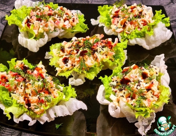 Лодочки с крабовой начинкой Лодочки с крабовой начинкой