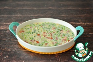 Омлет с помидорами и зелёным луком Омлет с помидорами и зелёным луком