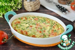 Омлет с помидорами и зелёным луком Омлет с помидорами и зелёным луком