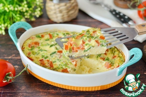 Омлет с помидорами и зелёным луком Омлет с помидорами и зелёным луком