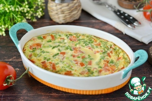 Омлет с помидорами и зелёным луком Омлет с помидорами и зелёным луком