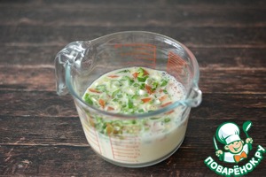 Омлет с помидорами и зелёным луком Омлет с помидорами и зелёным луком