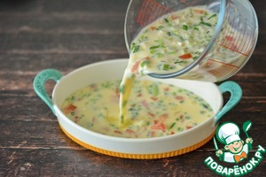 Омлет с помидорами и зелёным луком Омлет с помидорами и зелёным луком