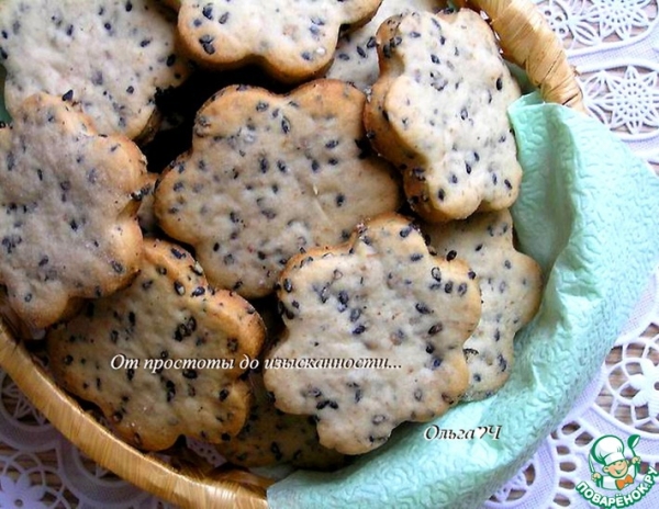 Постное кунжутное печенье на пиве Постное кунжутное печенье на пиве