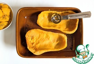 Тыква, фаршированная креветками и сыром Тыква, фаршированная креветками и сыром