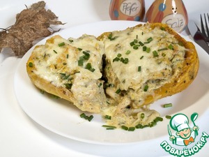 Тыква, фаршированная креветками и сыром Тыква, фаршированная креветками и сыром