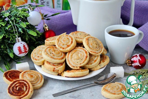 Закусочное печенье с ветчиной и сыром Закусочное печенье с ветчиной и сыром