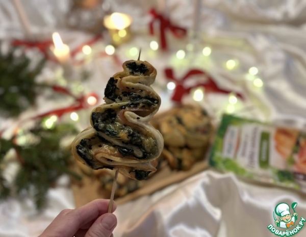 Елочки со шпинатом и индейкой