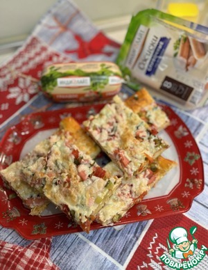 Пицца с ветчиной и сосисками из мяса индейки Пицца с ветчиной и сосисками из мяса индейки