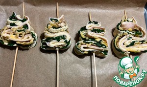 Елочки со шпинатом и индейкой