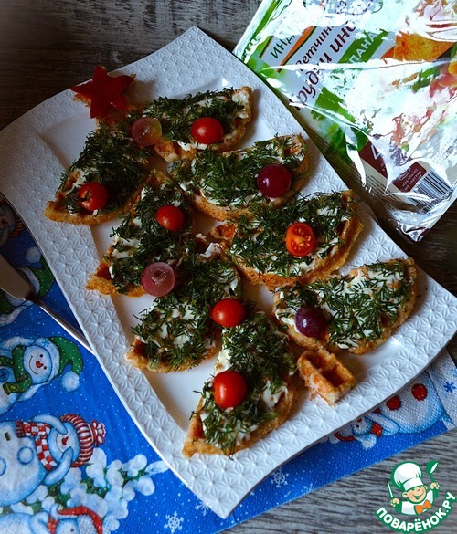 Творожно-овсяные вафли с ветчиной Творожно-овсяные вафли с ветчиной