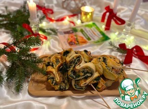 Елочки со шпинатом и индейкой