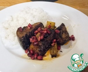 Баклажан, тушёный в остром соусе