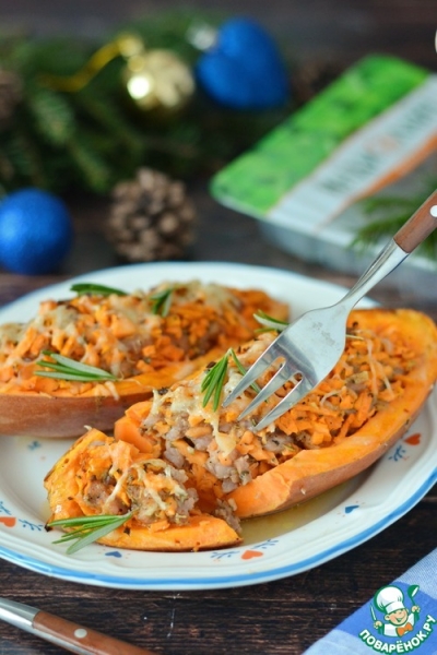 Батат, фаршированный индейкой Батат, фаршированный индейкой