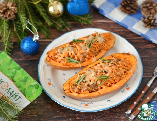 Батат, фаршированный индейкой Батат, фаршированный индейкой