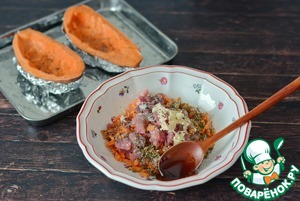 Батат, фаршированный индейкой Батат, фаршированный индейкой