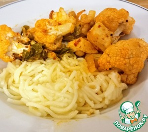 Цветная капуста с нутом и халуми Цветная капуста с нутом и халуми