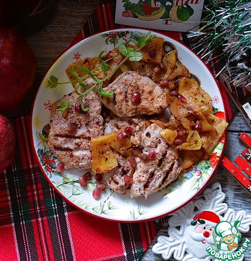 Индейка с ананасами на гриле Индейка с ананасами на гриле