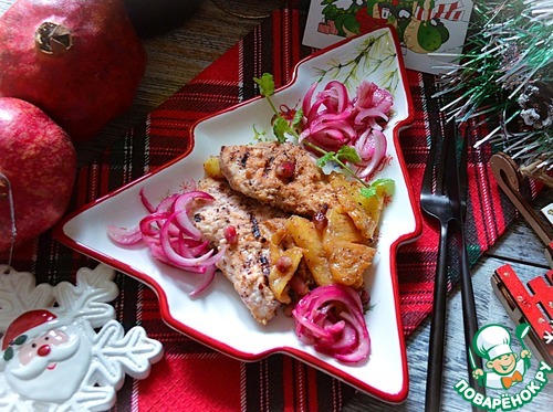 Индейка с ананасами на гриле Индейка с ананасами на гриле