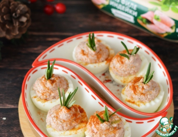 Яйца, фаршированные ветчиной Яйца, фаршированные ветчиной