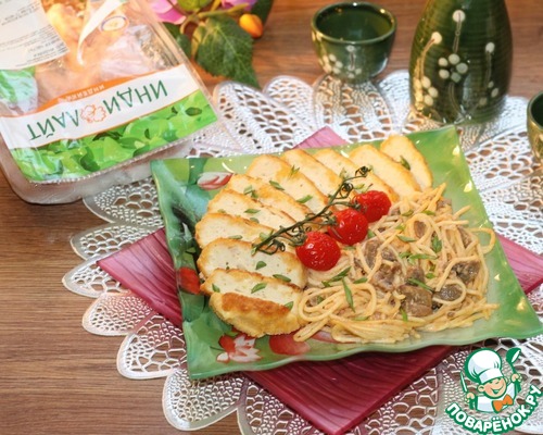 Котлеты со спаггети и грибным соусом Котлеты со спаггети и грибным соусом