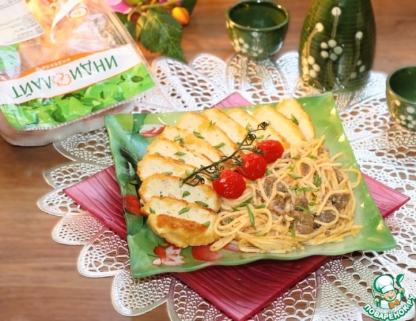 Котлеты со спаггети и грибным соусом Котлеты со спаггети и грибным соусом