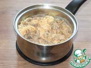 Котлеты со спаггети и грибным соусом Котлеты со спаггети и грибным соусом