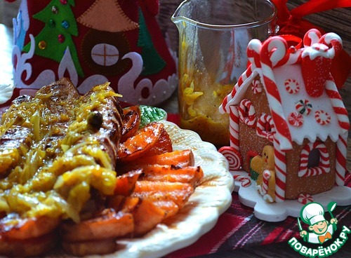 Купаты из индейки с апельсиново-мандариновым соусом Купаты из индейки с апельсиново-мандариновым соусом