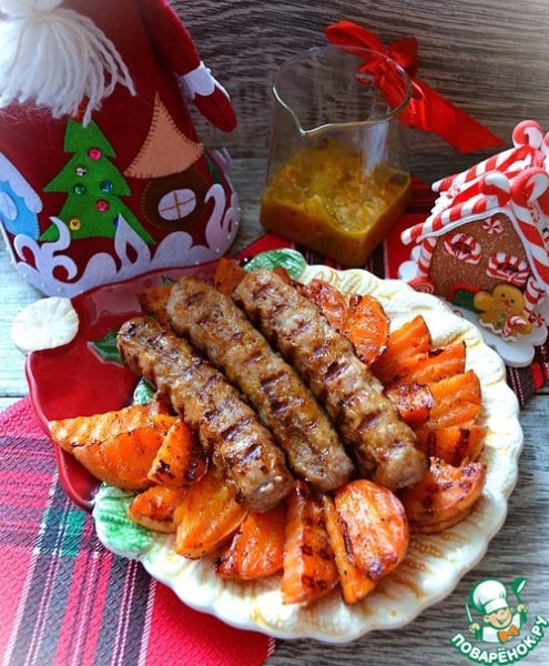 Купаты из индейки с апельсиново-мандариновым соусом Купаты из индейки с апельсиново-мандариновым соусом