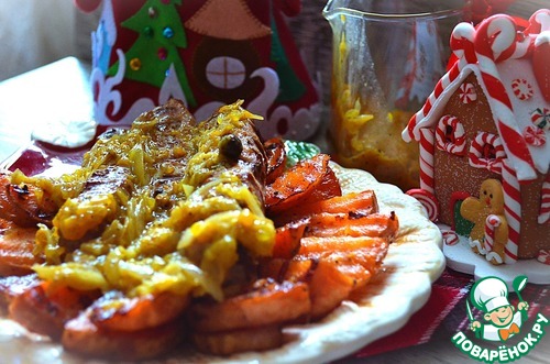 Купаты из индейки с апельсиново-мандариновым соусом Купаты из индейки с апельсиново-мандариновым соусом