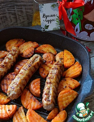 Купаты из индейки с апельсиново-мандариновым соусом Купаты из индейки с апельсиново-мандариновым соусом