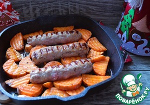 Купаты из индейки с апельсиново-мандариновым соусом Купаты из индейки с апельсиново-мандариновым соусом