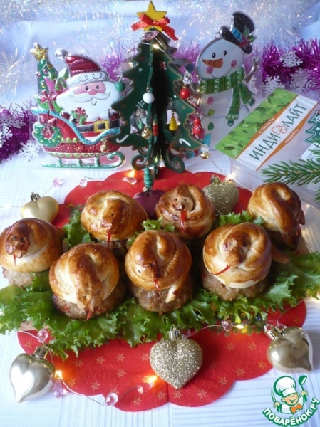 Мясные гнезда из фарша индейки"Змейки" Мясные гнезда из фарша индейки"Змейки"