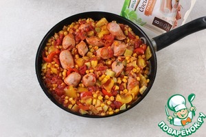 Овощное рагу с сосисками из индейки Овощное рагу с сосисками из индейки