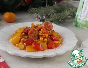 Овощное рагу с сосисками из индейки Овощное рагу с сосисками из индейки