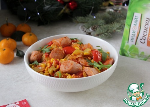 Овощное рагу с сосисками из индейки Овощное рагу с сосисками из индейки