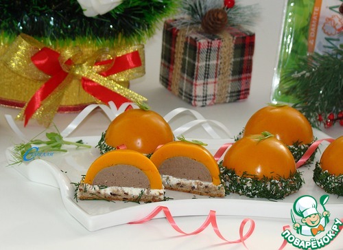 Паштет из печени с облепиховым желе