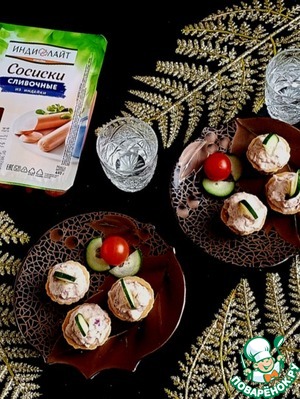 Паштет из сосисок в тарталетках