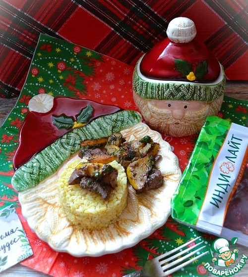 Печень индейки с айвой Печень индейки с айвой