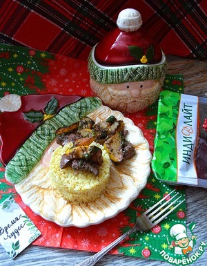 Печень индейки с айвой Печень индейки с айвой