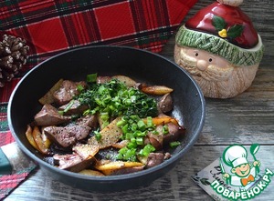 Печень индейки с айвой Печень индейки с айвой