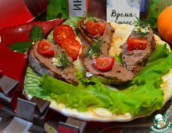 Печёночный паштет с мандаринами Печёночный паштет с мандаринами
