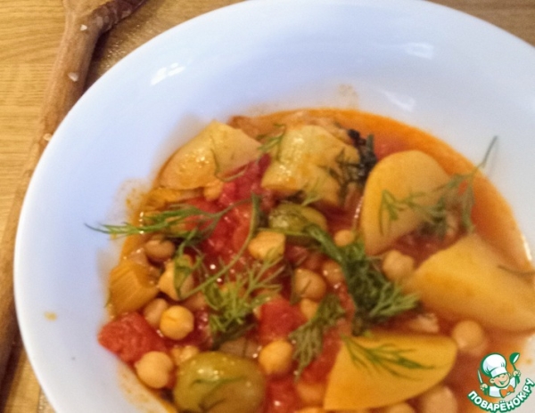 Рагу из фенхеля, артишока и оливок