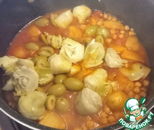 Рагу из фенхеля, артишока и оливок