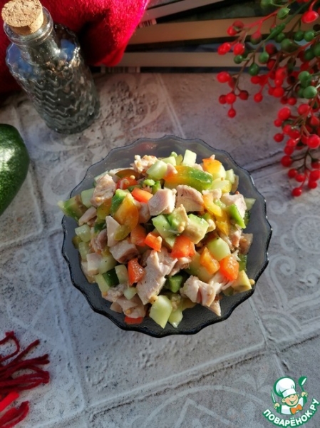 Салат с авокадо "Мозаика" Салат с авокадо "Мозаика"